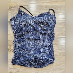 Garnet Hill tankini 12 ruched sides